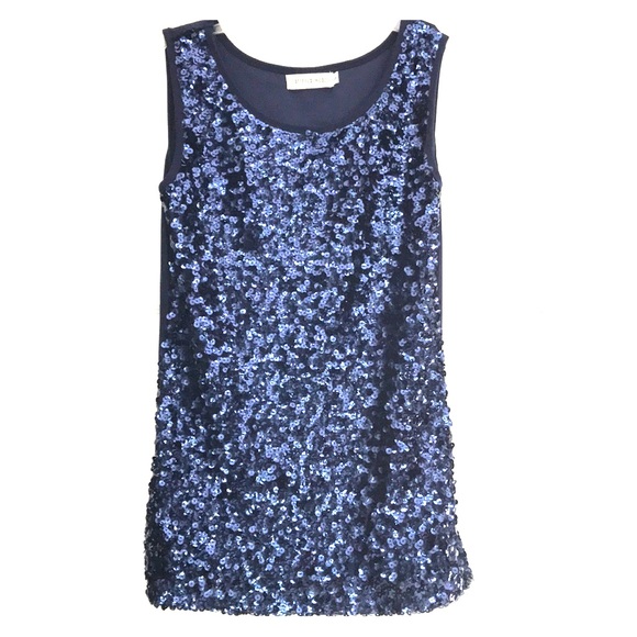 Anna-Kaci Blue Sequin Top Size S - Picture 1 of 3